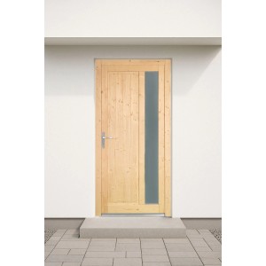 Nebeneingangstür Panto NET 511 Natur, Holz mit Glaseinsatz, 88x198 cm.