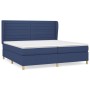 Blaues Boxspringbett 200x200 cm mit Matratze und Kopfteil