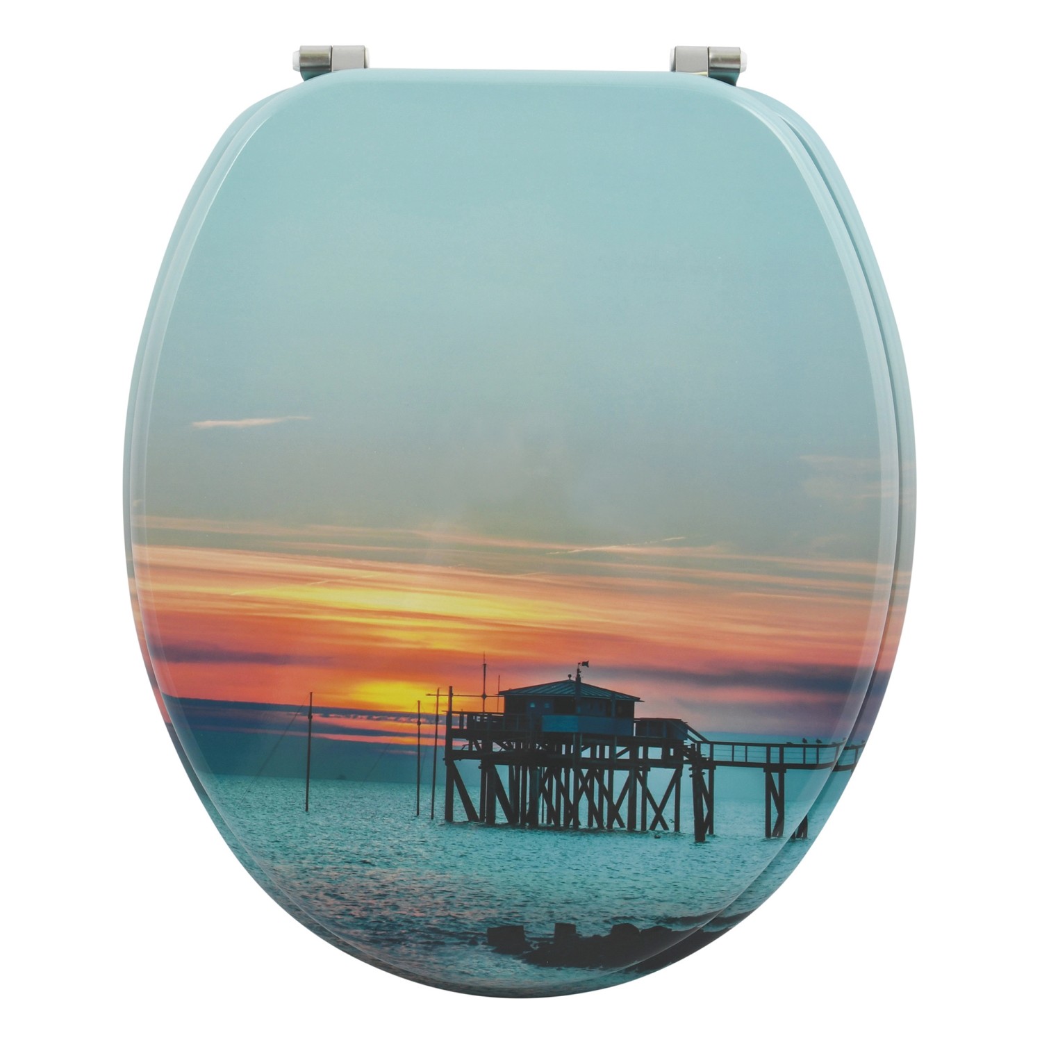 MSV WC-Sitz Sunset MDF 42,5 cm x 36,5 cm x 5 cm Mehrfarbig günstig online kaufen