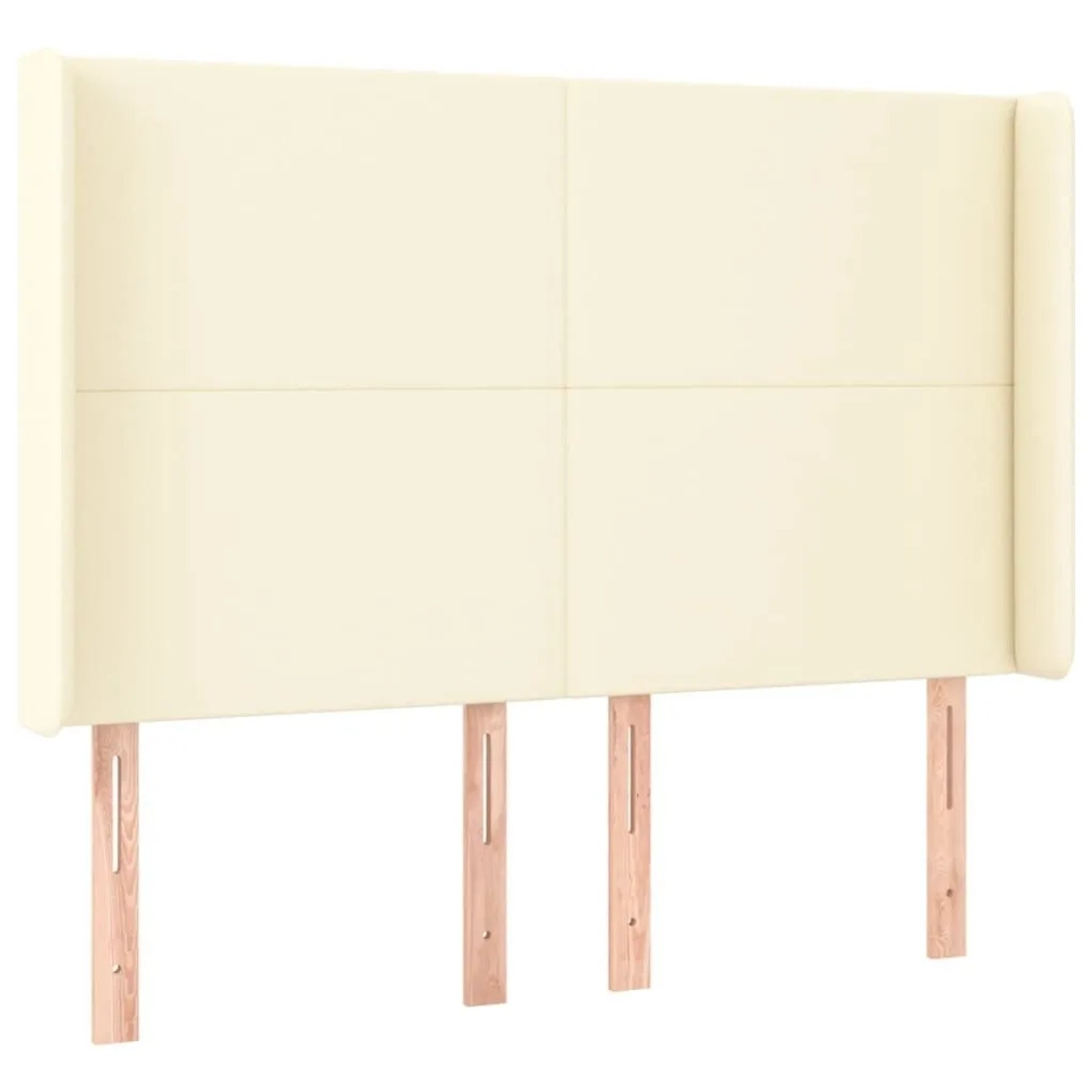 vidaXL Kopfteil mit Ohren Creme 147x16x118/128 cm Kunstleder 3119392