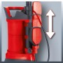 Einhell GE-DP 3925 ECO Schmutzwasserpumpe mit verstellbarem Schwimmerschalter.