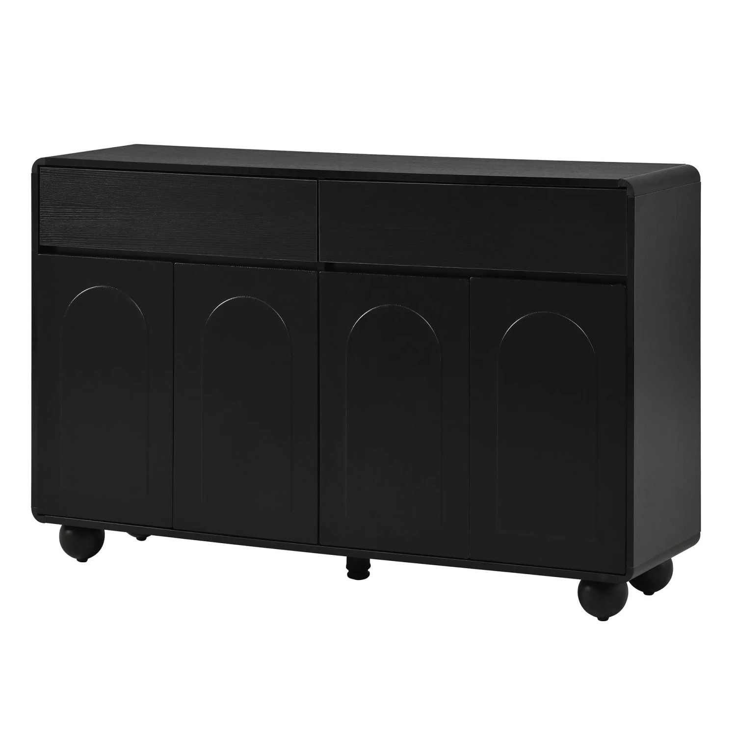 Merax Sideboard Geschwungene Türen PB MDF Metallfüße