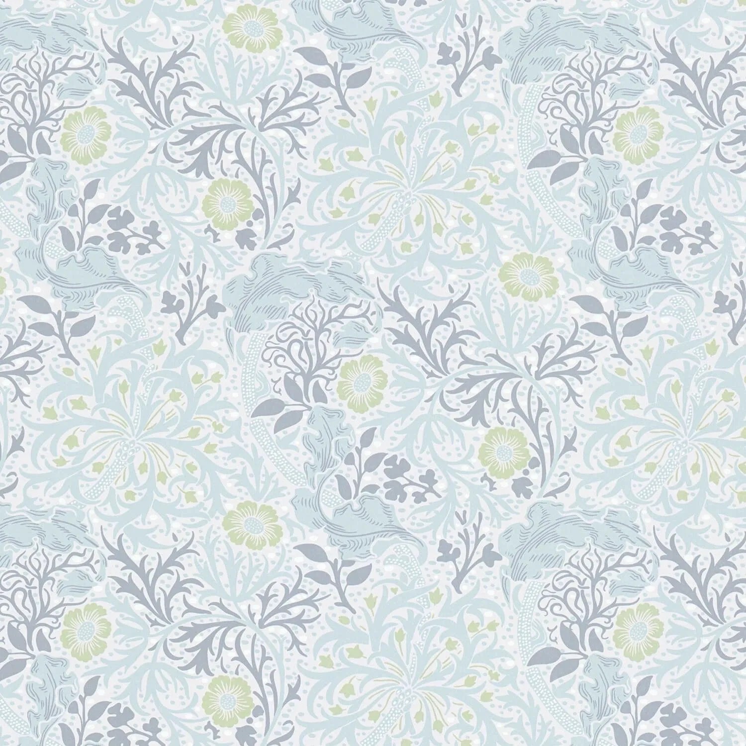 PROFHOME 390594-GU Blumen Tapete Floral Matt Grau Hell-Grün Silber-Grau 0,53 m x 10,05 m 5,33 m2