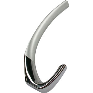 Glänzender, chromfarbener Wandhaken 0616 aus Kunststoff.