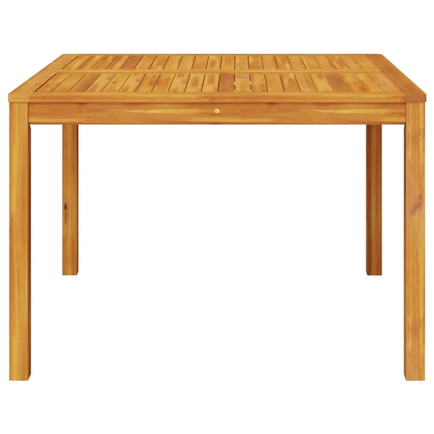 Quadratischer Garten-Esstisch aus Akazienholz, 110x110 cm, ideal für Terrasse und Garten.