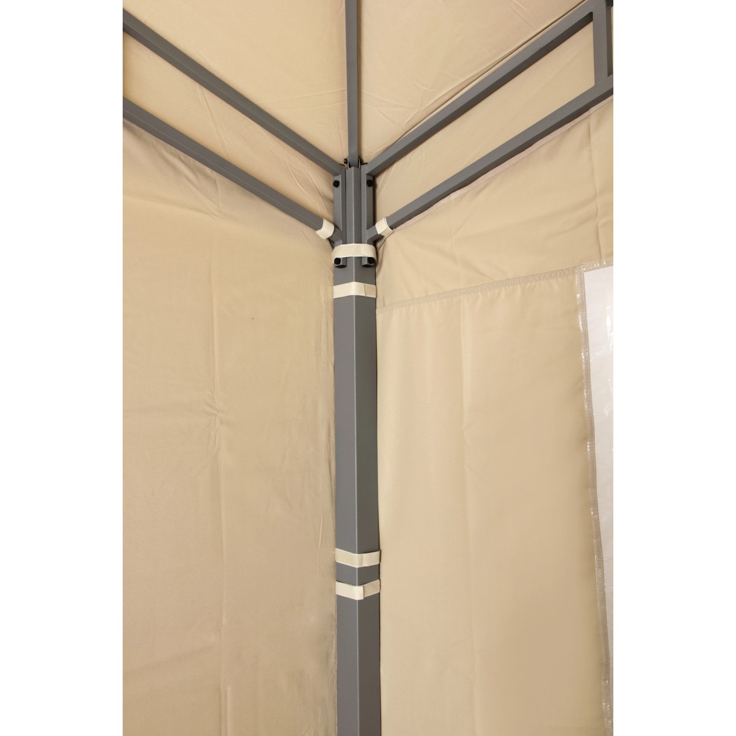 Tepro Seitenteil-Set Marabo Taupe für Pavillon, bestehend aus geschlossenem Teil und Fensterteil.