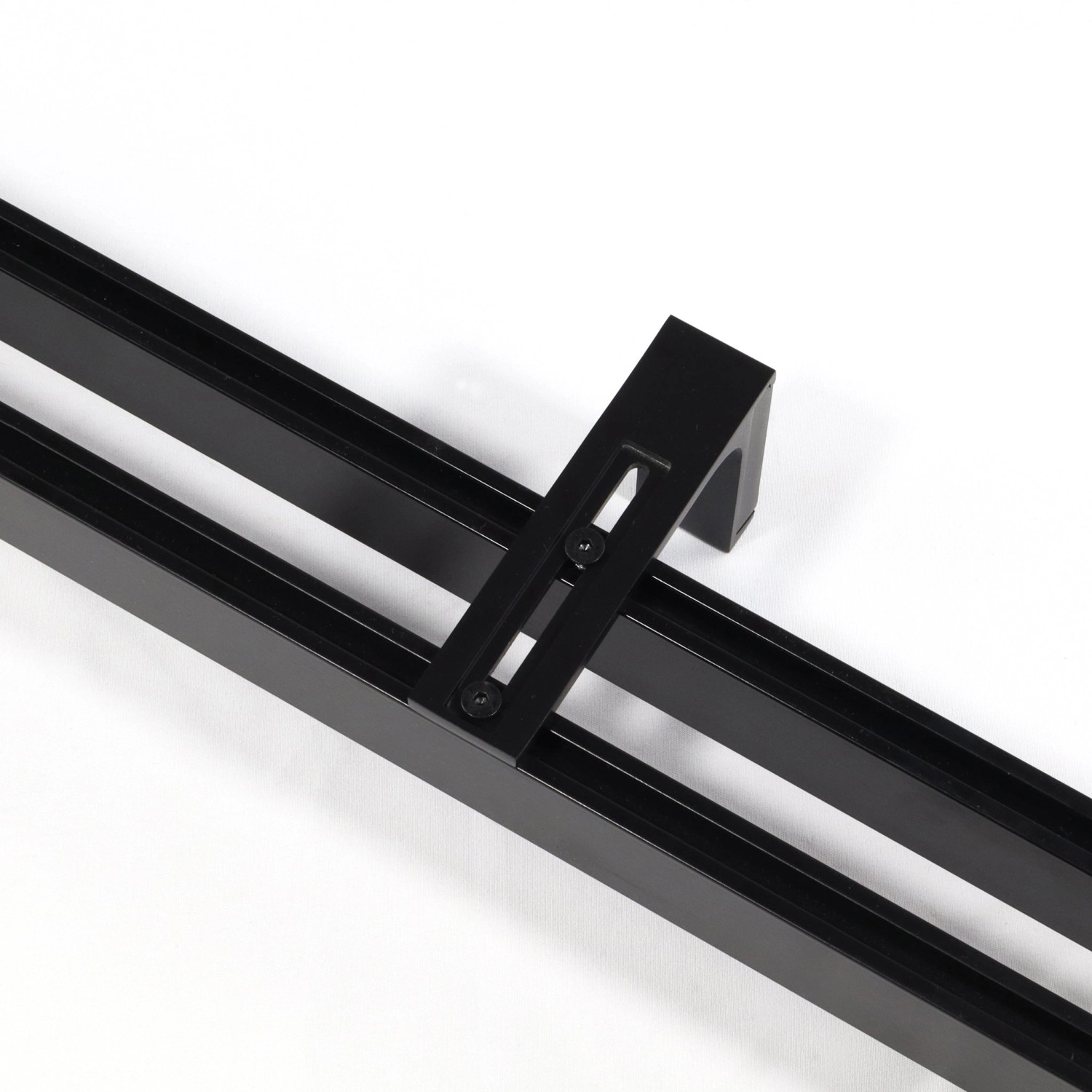 Deco-Raum Gardinenschiene nach Maß 2-Lauf Loft Schwarz 350cm_5