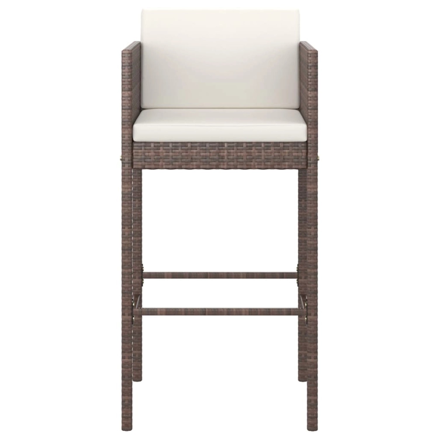 vidaXL 5-tlg Gartenbar-Set mit Kissen Poly Rattan Braun Modell 6