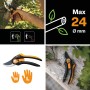 Fiskars Bypass-Gartenschere Plus SmartFit P541 für Äste bis 24mm, mit verstellbarer Öffnungsweite.