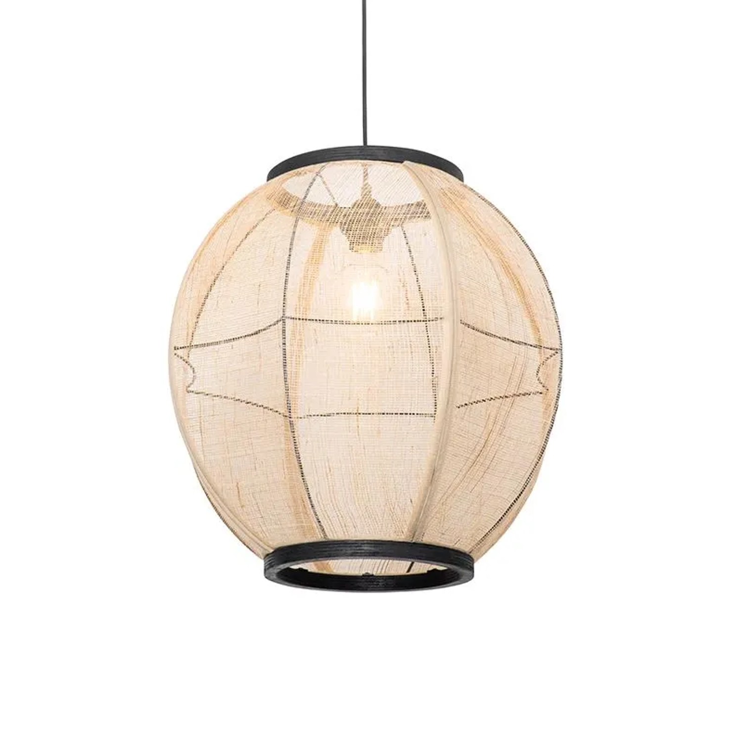 QAZQA Orientalische Hängelampe Braun STOff 46 cm Rob