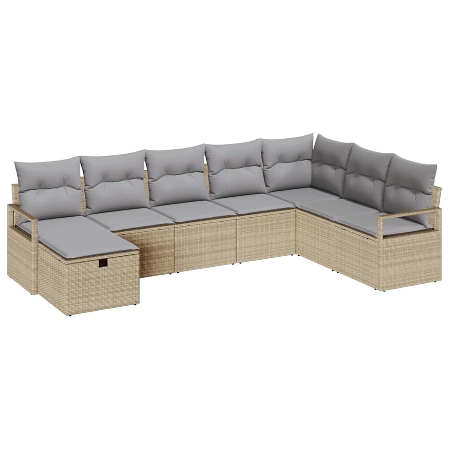 vidaXL Garten-Sofa-Set 8-Tlg Beige Poly Rattan 3360561 günstig online kaufen