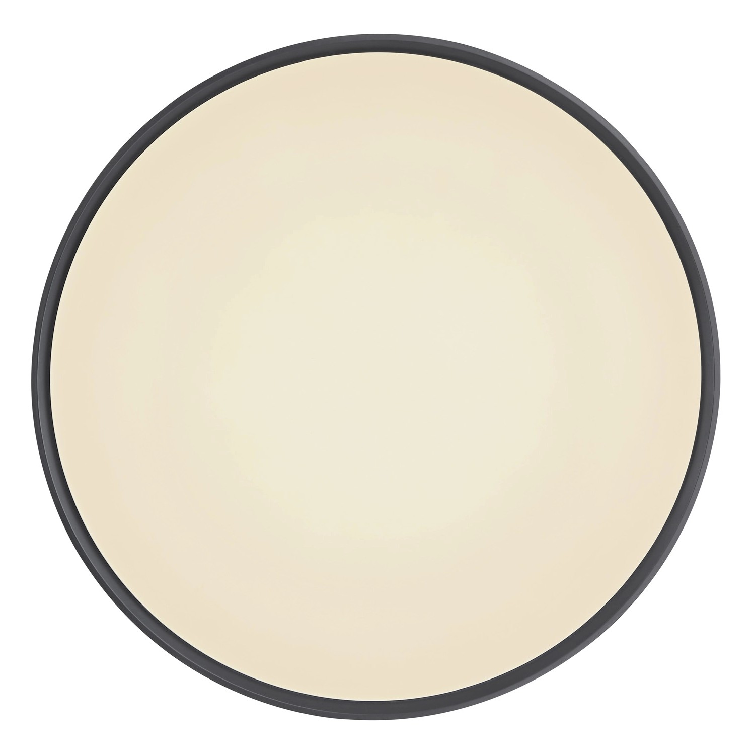 Runde LED-Deckenleuchte Sonny, schwarz/weiß, Ø 49cm. Moderne Lampe für Wohnraum und Büro.