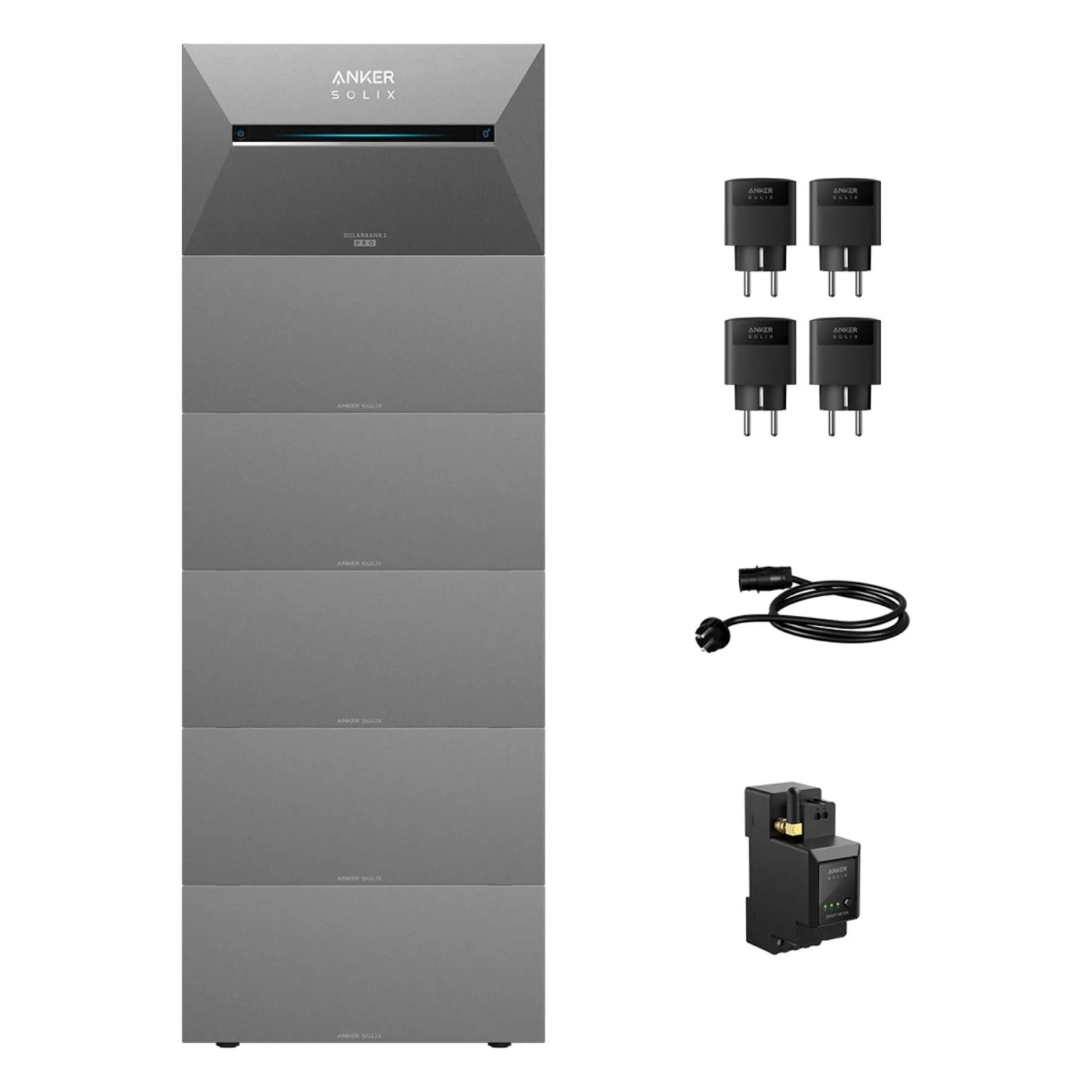 Anker SOLIX Solarbank 3 E2700 Pro Set 16,1kWh inkl. 5x Zusatzakku Smart Meter & 5x Smart Plug