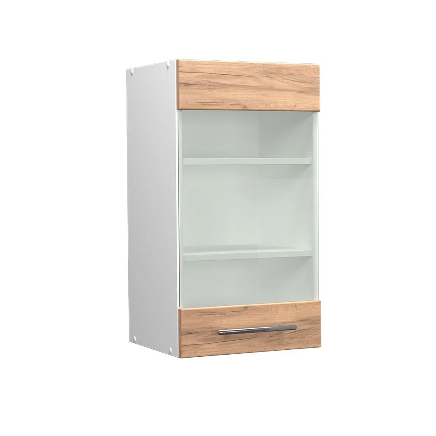 Vicco Küchenglasschrank Fame-Line Glashängeschrank Goldkraft Eiche Weiß 40 cm