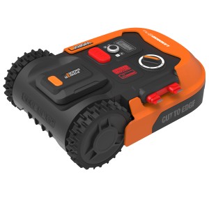 Worx Landroid M700 Plus Mähroboter (WR167E) in Schwarz und Orange. Rasenroboter mit Cut to Edge Funktion.