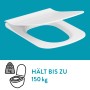 Weißer baliv Wand WC-Sitz Hampton aus Duroplast mit Absenkautomatik, Teil des spülrandlosen WC-Sets.