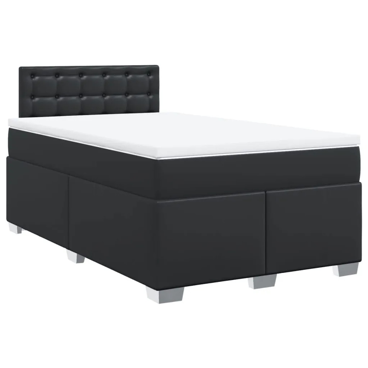 vidaXL Boxspringbett mit Matratze Schwarz 120x190 cm Kunstleder 3288412 günstig online kaufen