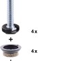 Wagner Verstellfuß Justus Slim QuickClick 4er Set mit Gleiteinsätzen, 4,7 cm hoch.
