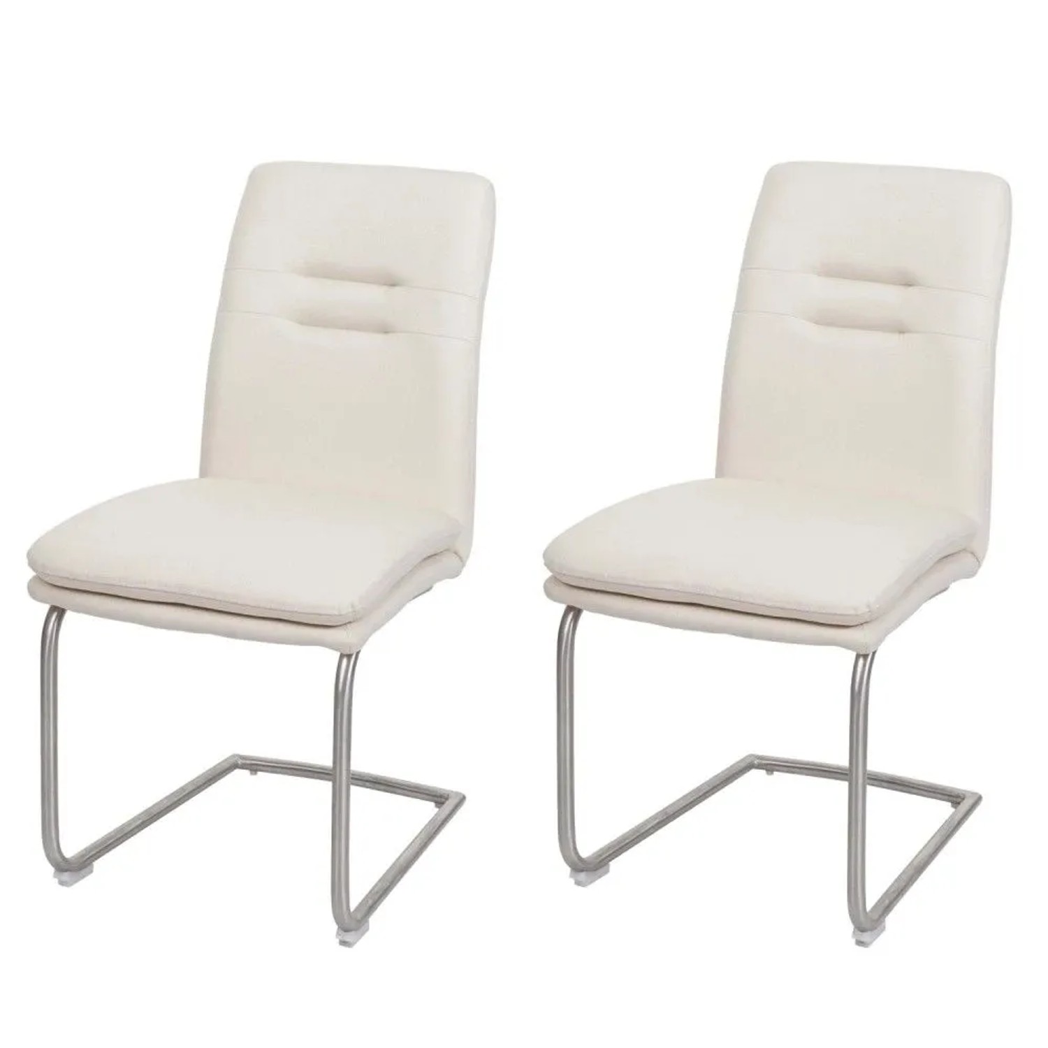 MCW Esszimmerstuhl H70 2er-Set Freischwinger Creme-Beige