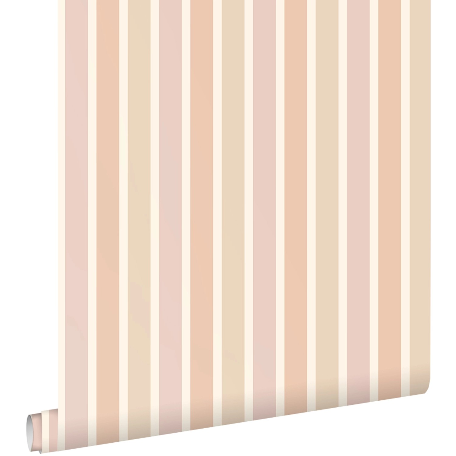 ESTAhome Tapete Streifen Beige Terrakotta und Aubergineviolett 50 x 900 cm günstig online kaufen