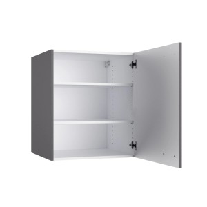 OPTIFIT Aufsatzschrank Kiel420, 60cm, Anthrazit Matt, mit offener Tür und Einlegeböden.
