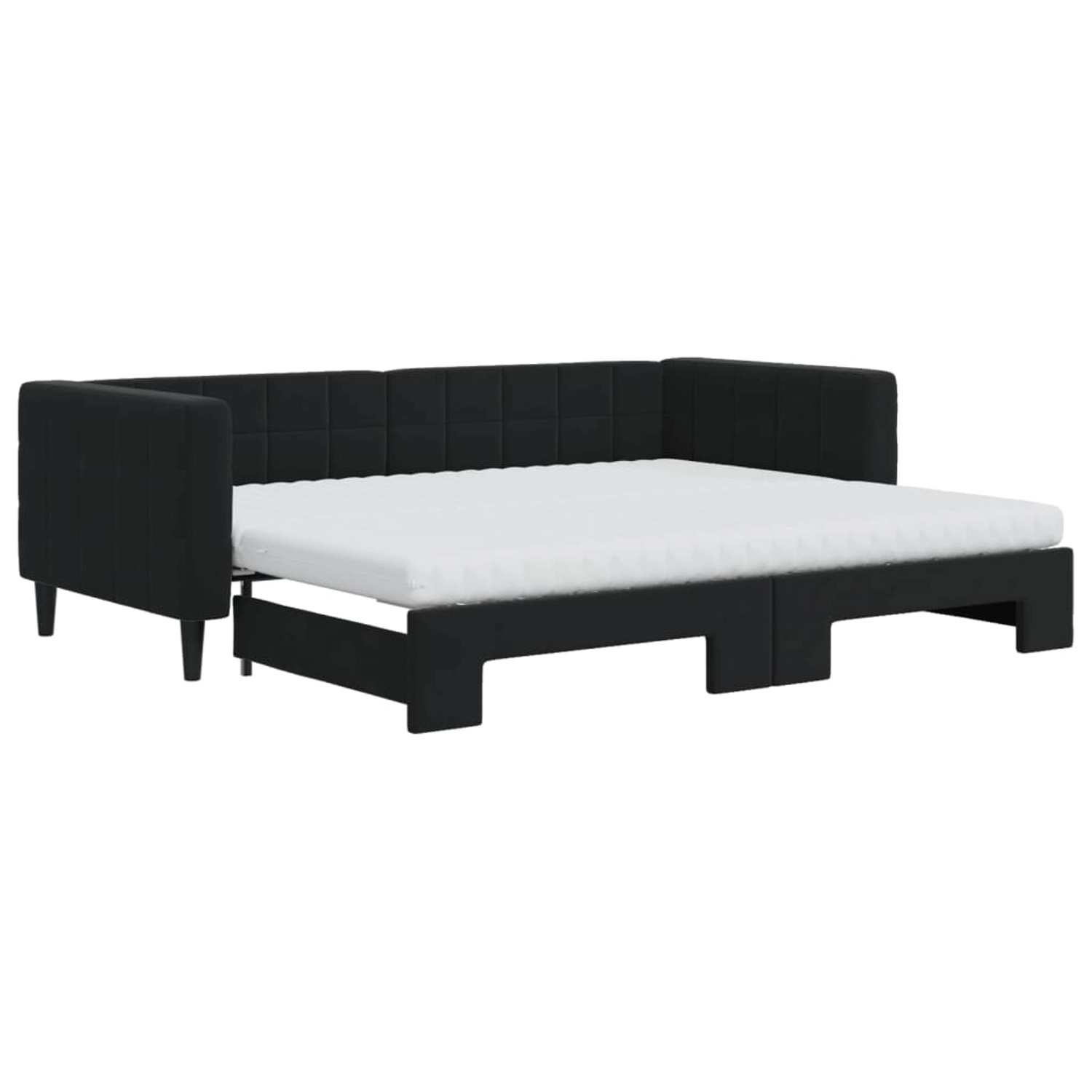 vidaXL Tagesbett Ausziehbar mit Matratzen Schwarz 90x200 cm Samt1847517 günstig online kaufen