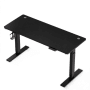 Schwarzer, elektrisch höhenverstellbarer Schreibtisch 120x60cm mit USB-Ladestation.