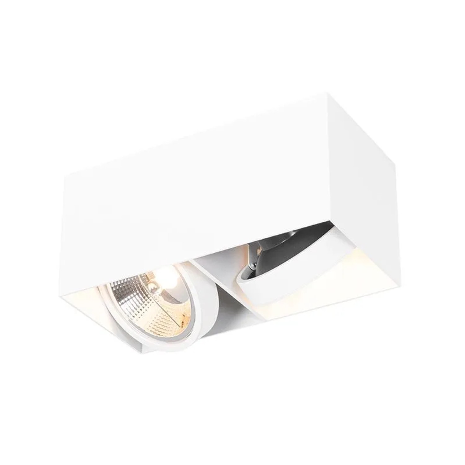 QAZQA Designstrahler Weiß Rechteckig AR111 2 Flammig Box