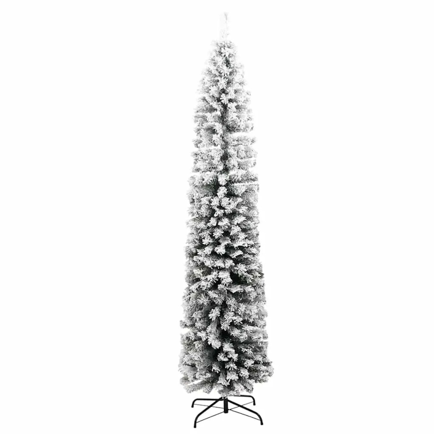 vidaXL Künstlicher Weihnachtsbaum Schlank mit Schnee Grün 210 cm PVC 320955