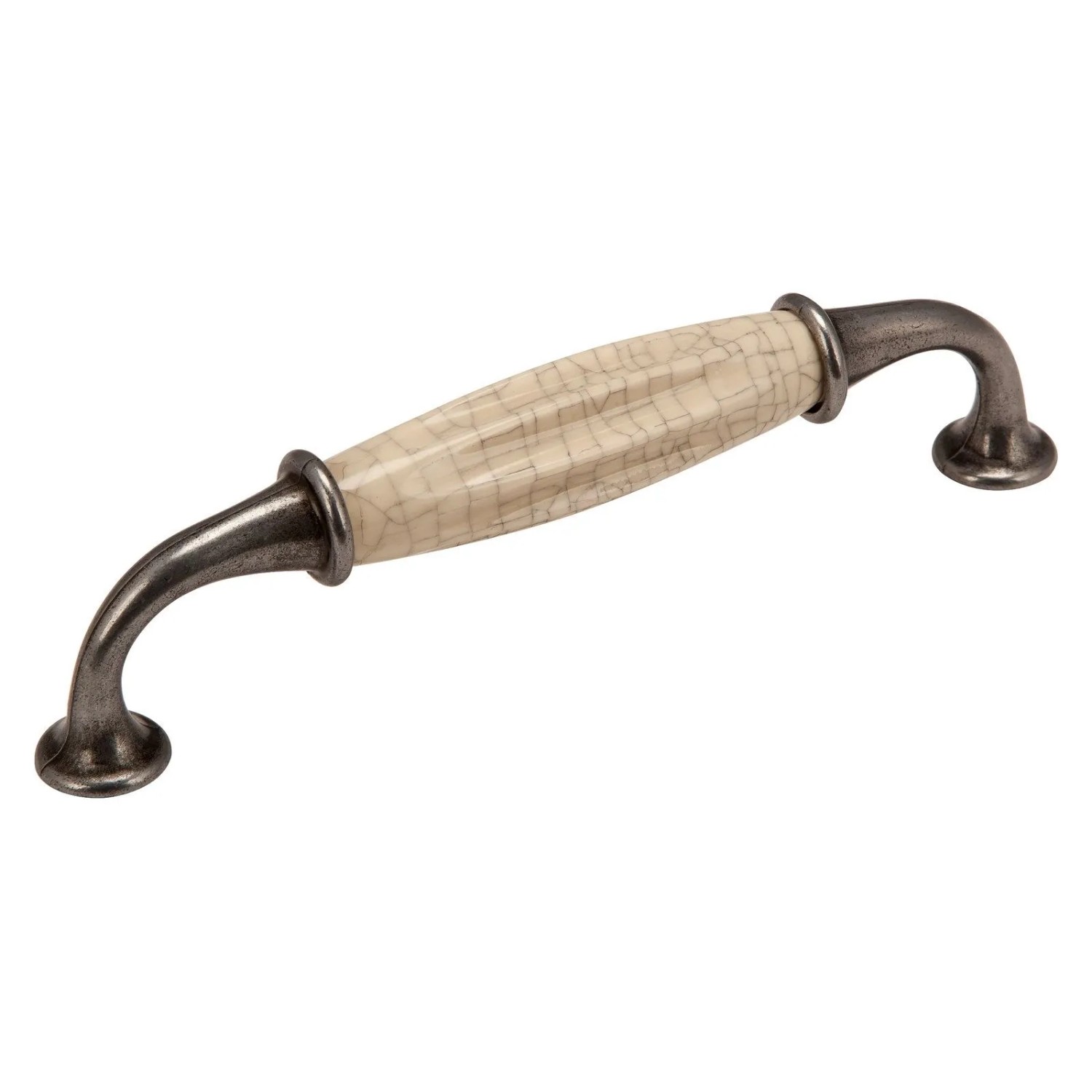 SOTECH Porzellangriff META BA 128 mm Altsilberoptik Krakeliert