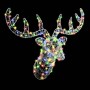Bunter vidaXL Rentierkopf aus Acryl, 60 cm, mit LED-Lichtern für festliche Weihnachtsdekoration.