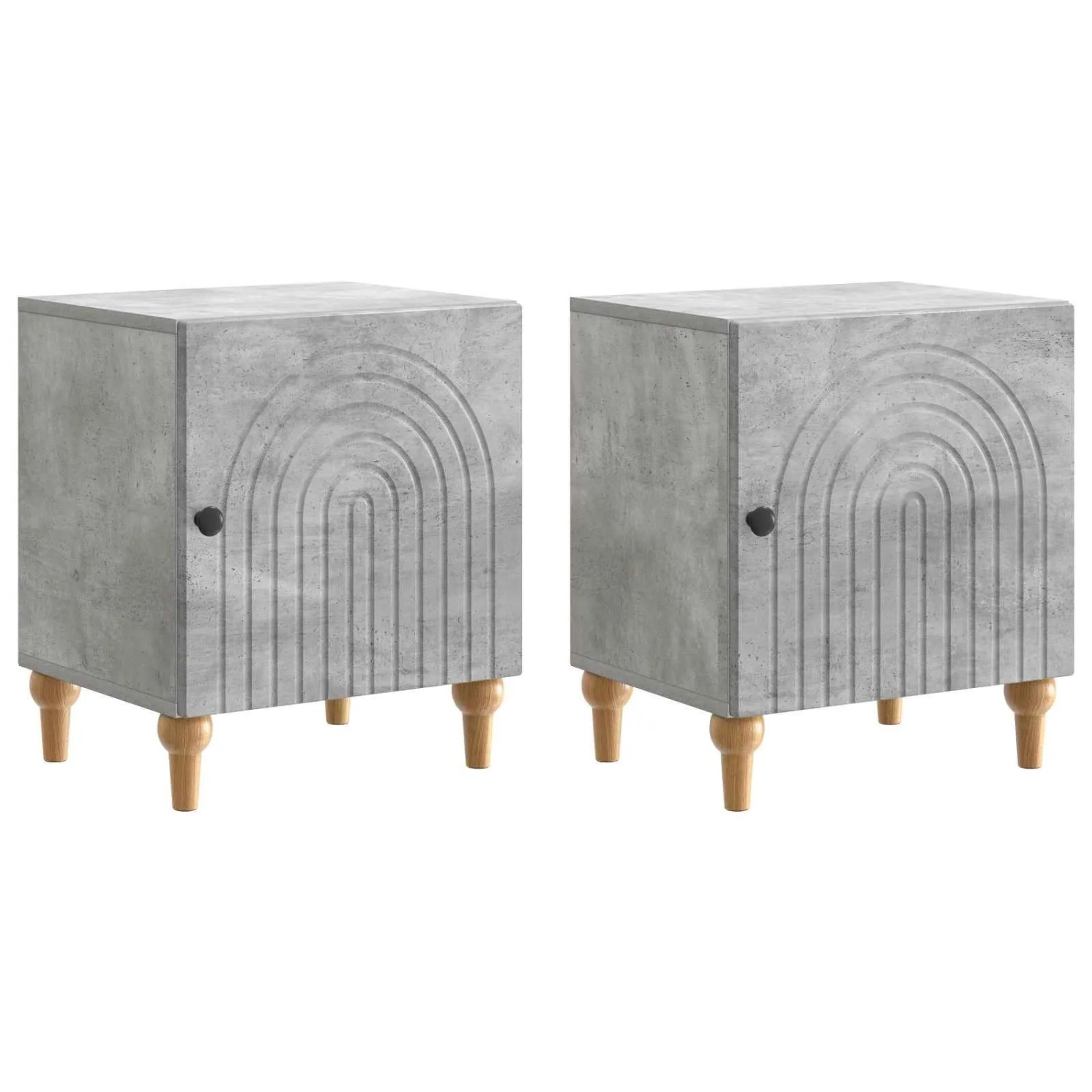 vidaXL Nachttisch 2 Stk Betongrau 43 x 34,5 x 50 cm Holzwerkstoff 894112