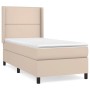 Boxspringbett, cappuccino-braun, 90x190 cm, Kunstleder, mit Matratze und Kopfteil.