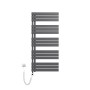 Elektrischer Badheizkörper, anthrazit, 60x132cm, 800W, mit Thermostat und Timer, Handtuchheizkörper.