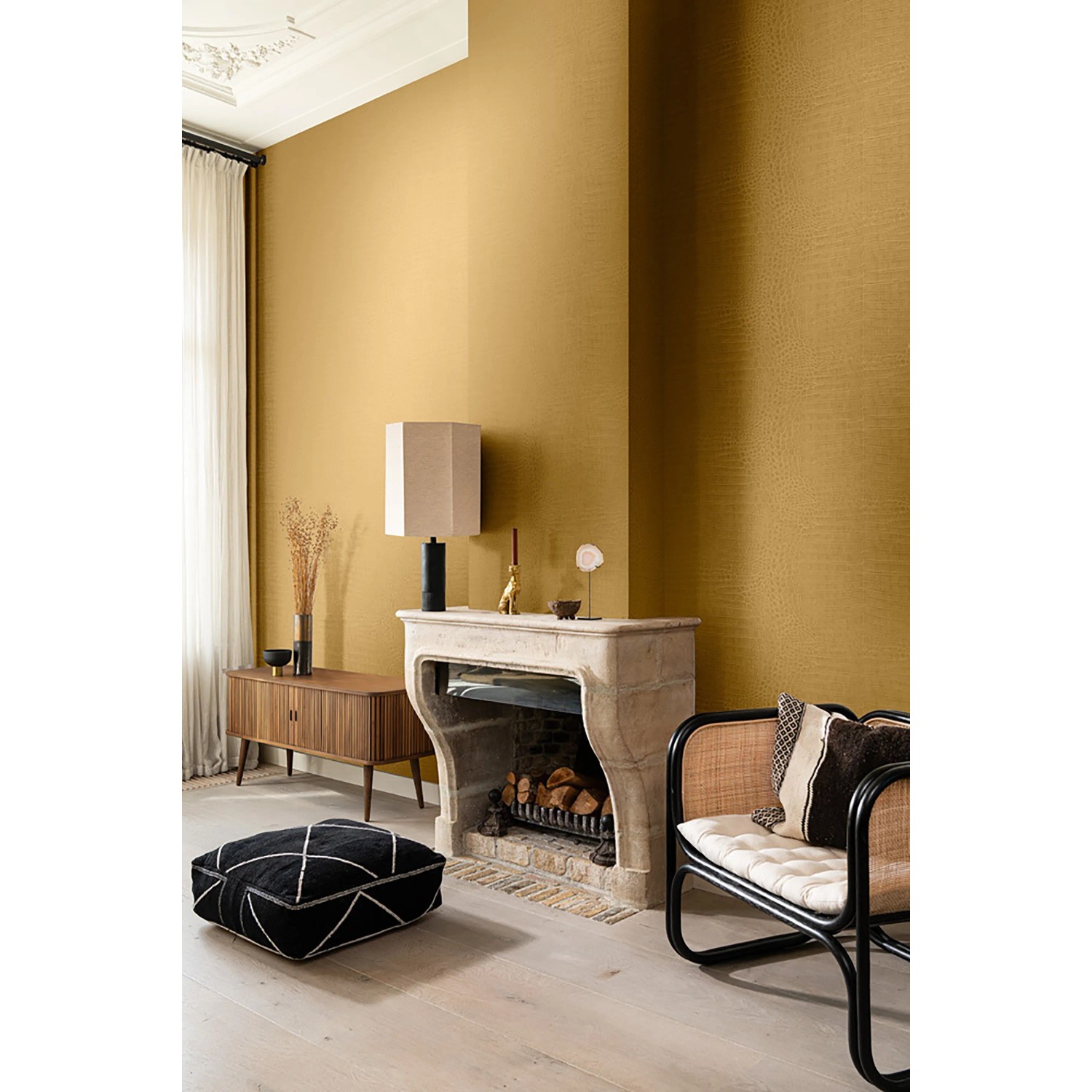 Rasch Vliestapete African Queen III Krokodil Gold Metallic 10,05 x 