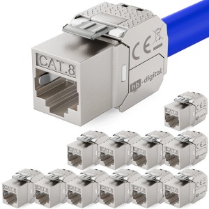hb-digital 12x Keystone Modul CAT 8.1 RJ45 LSA Vergoldete Kontakte GHMT