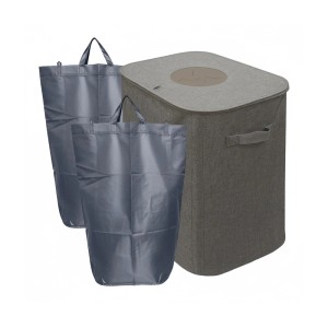 Relaxdays Pfandflaschen Sammelbehälter Polyester Fiberglas Grau Abwischbar 100 l 70 cm x 43 cm x 33 cm 1,4 kg