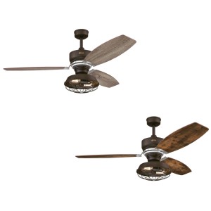 WESTINGHOUSE Deckenventilator Welford mit LED-Beleuchtung, 137 cm Durchmesser, Landhaus-Stil.