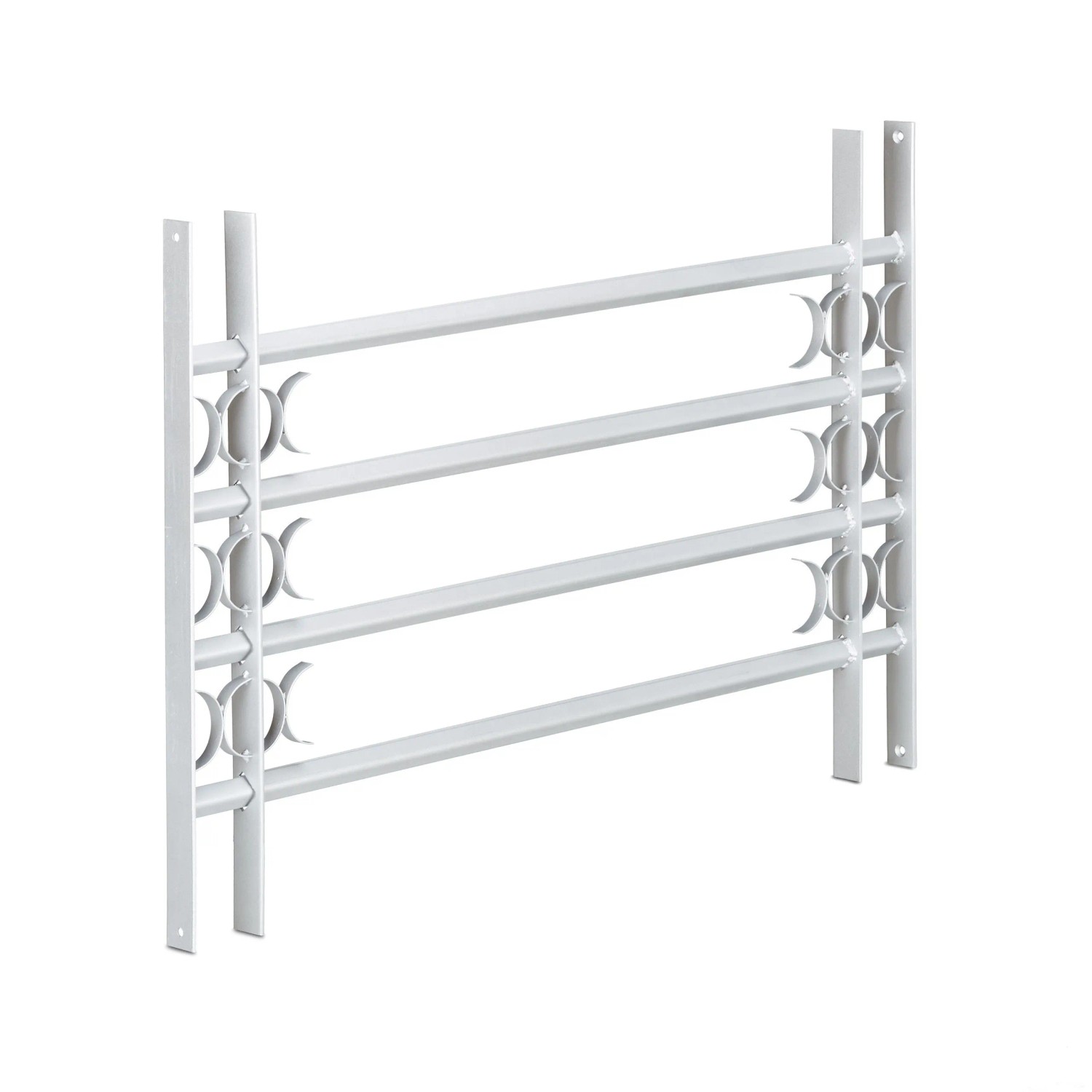 Relaxdays Fenstergitter Stahl Grau Ausziehbar 60 cm x 100 cm bis 150 cm