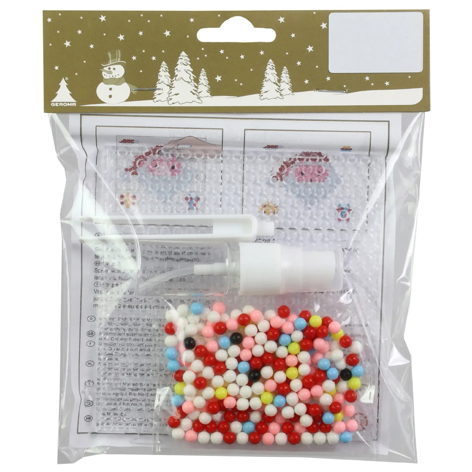 Weihnachts-Deko Wasserperlen-Set Santa aus Kunststoff 11 cm x 11 cm Bunt