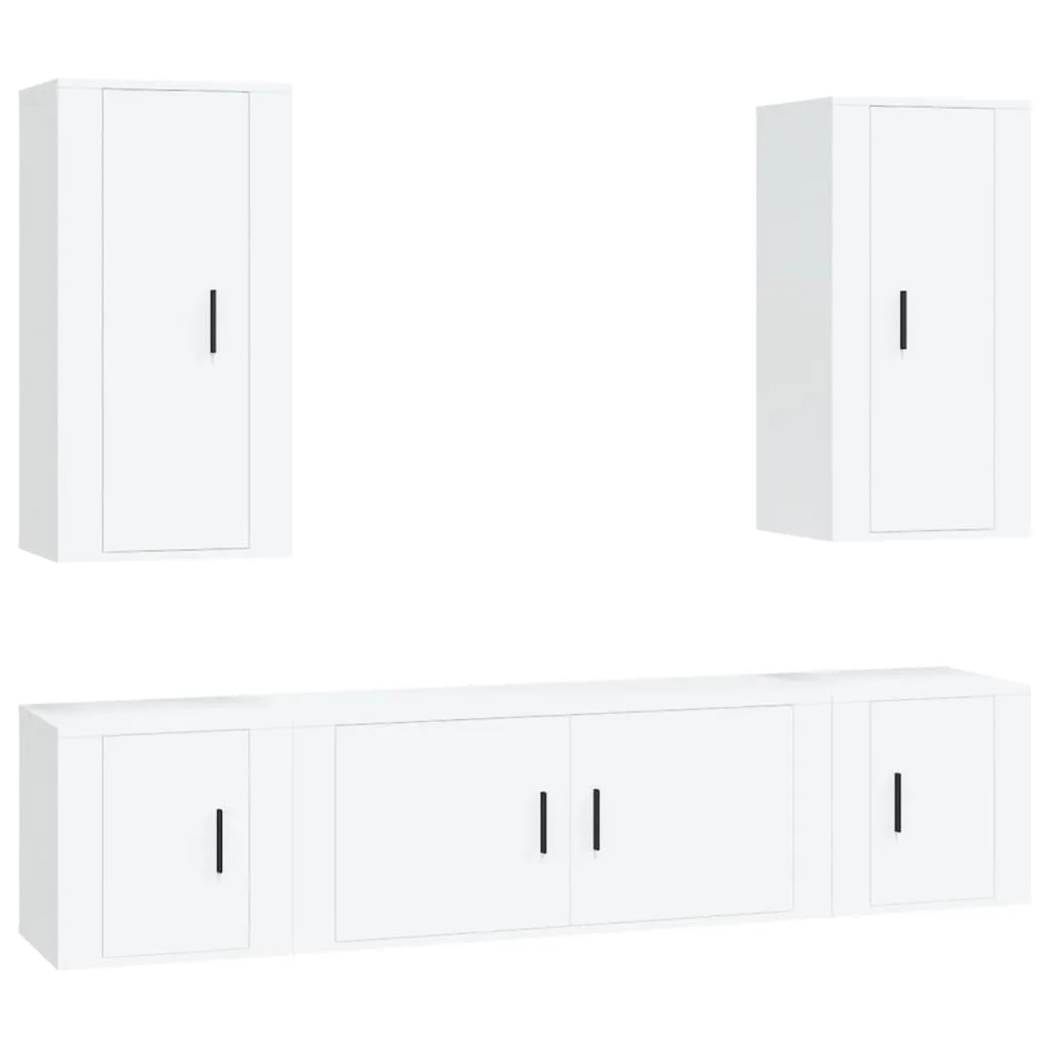 vidaXL 5-Tlg TV-Schrank-Set Weiß Holzwerkstoff 3188678