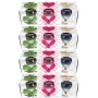 HS Candle Duftkerzen Selection Romantic, 12er Pack mit Glück, Liebe, Träume Motiven.