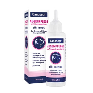 Canosept Augenpflege für Hunde, 120ml Flasche zur Reinigung und Pflege des Augenumfelds.