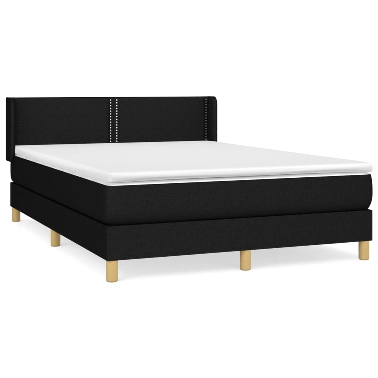 vidaXL Boxspringbett mit Matratze Schwarz 140x190 cm Stoff 3130187 günstig online kaufen