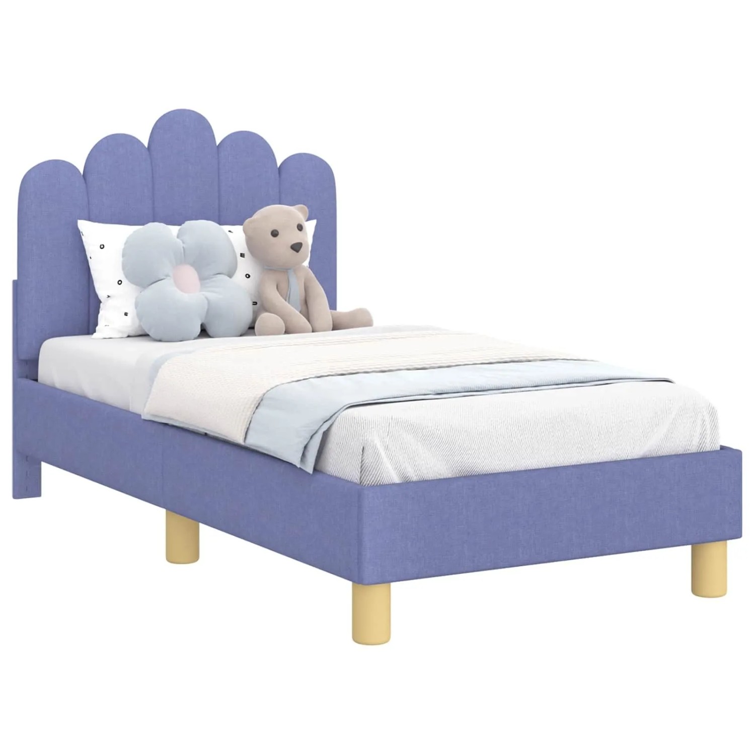 vidaXL Kinderbettgestell mit Kopfteil Jeans Blau 70 x 140 cm Stoff 42011043 günstig online kaufen