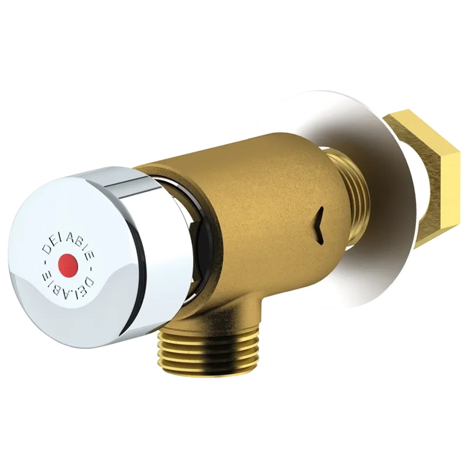 Delabie TEMPOSTOP Wand-Selbstschließventil G1/2B Messing unverchromt.