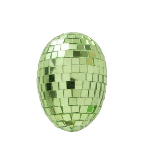 Grüner Boltze Dekoanhänger Disco in Ei-Form, 7x5x5 cm, glänzend.