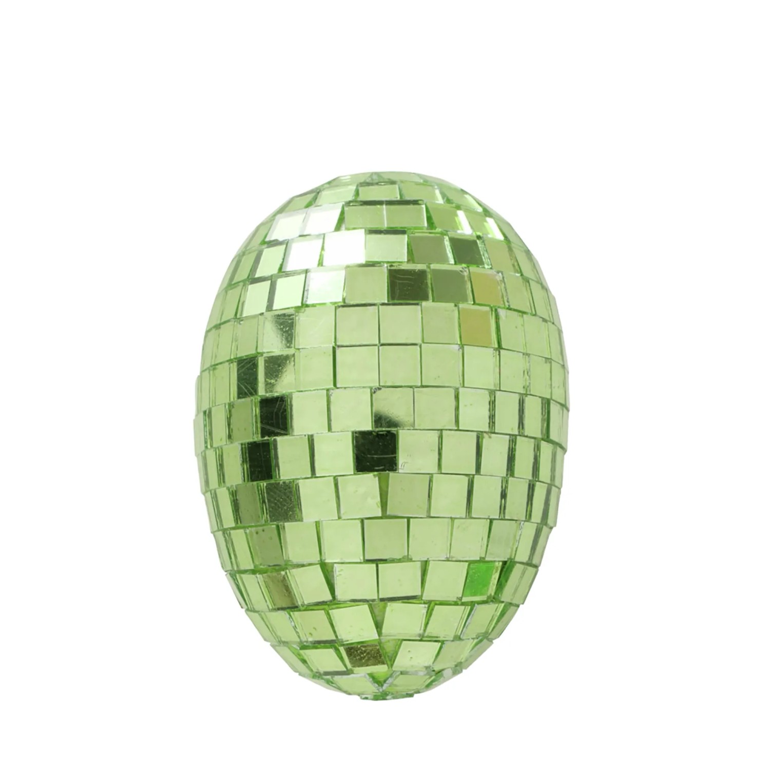 Grüner Boltze Dekoanhänger Disco in Ei-Form, 7x5x5 cm, glänzend.