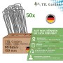 50 verzinkte U-förmige Erdanker von TTL GARDEN, 150x25mm, für Gartenvlies, Unkrautvlies, Zelte und Camping-Befestigung.