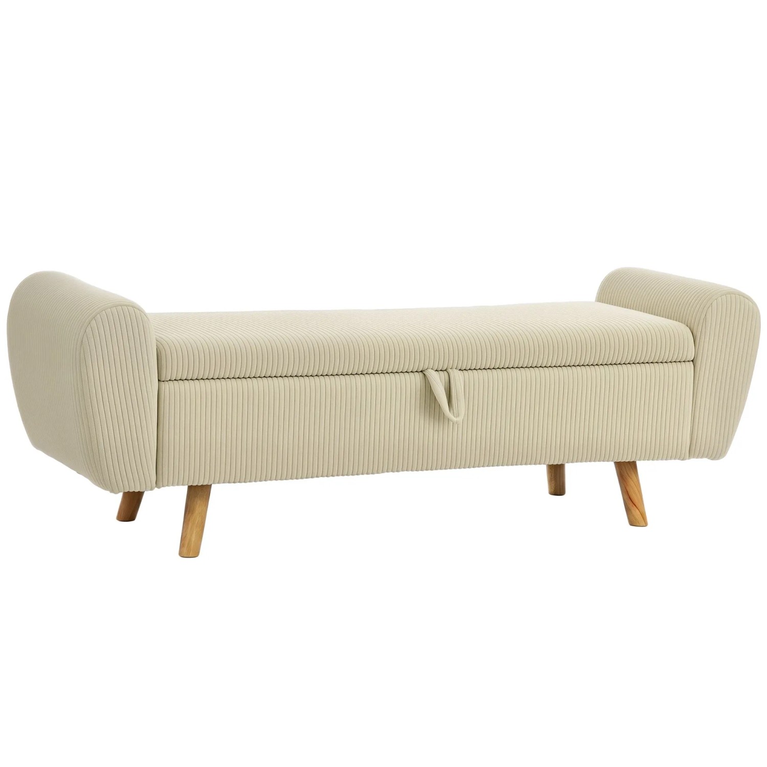 HOMCOM Sitzbank mit Stauraum Polyester 150L x 45B x 51H cm Beige